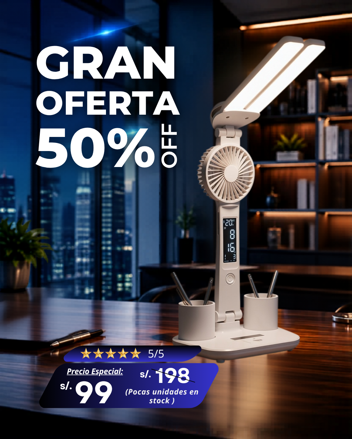 Lampara Led inalámbrica - Multifuncional 5 en 1