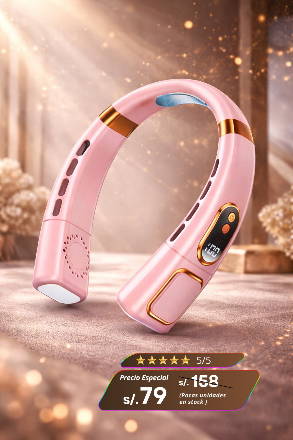 Frescura y Estilo: Ventilador de Cuello LED Portátil