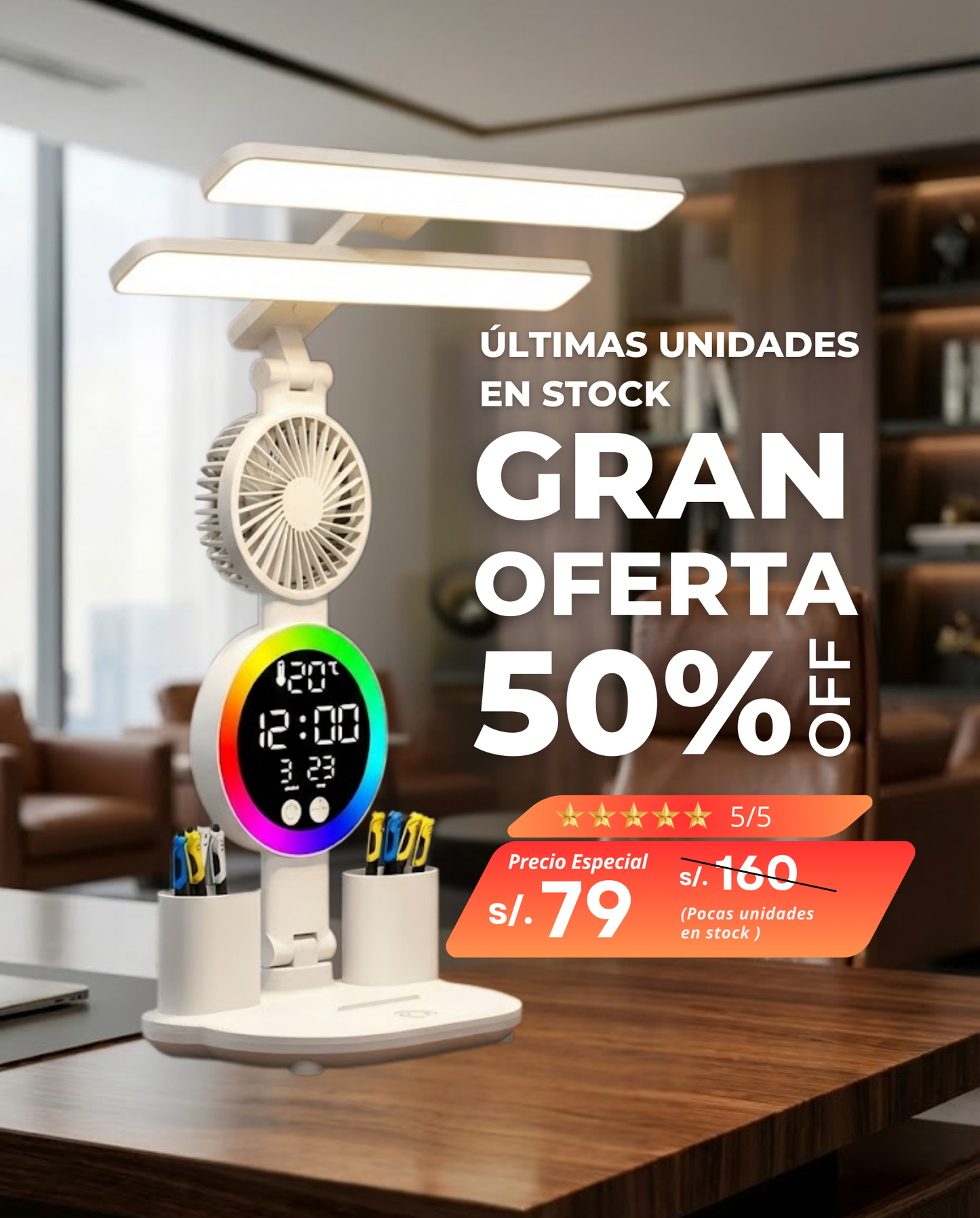 Lámpara LED Escritorio Todo en Uno