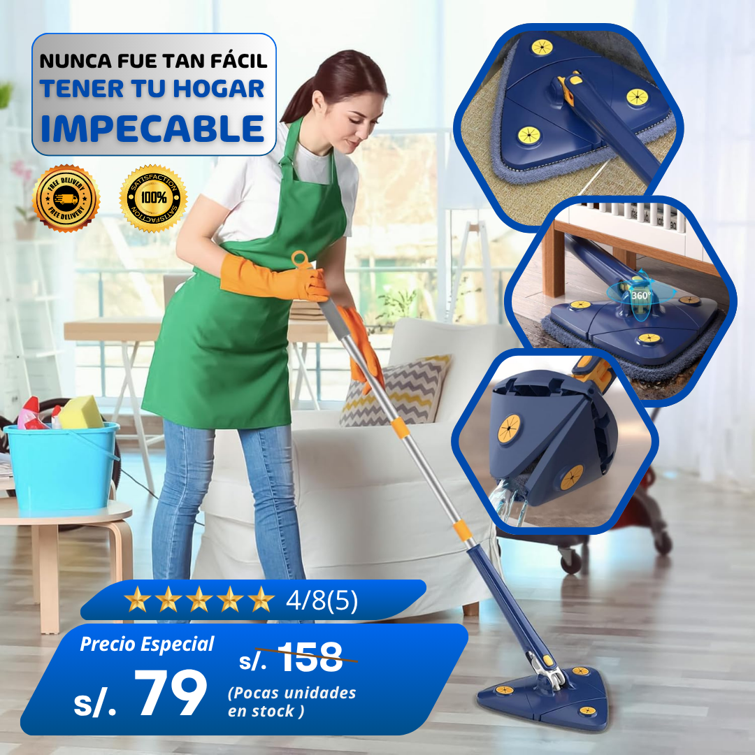 Tu Solución de Limpieza Total – Trapeador de 360°