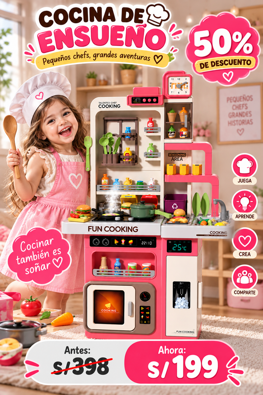 Mega Cocina Infantil Deluxe™ – ¡Pequeños Chefs en Acción!