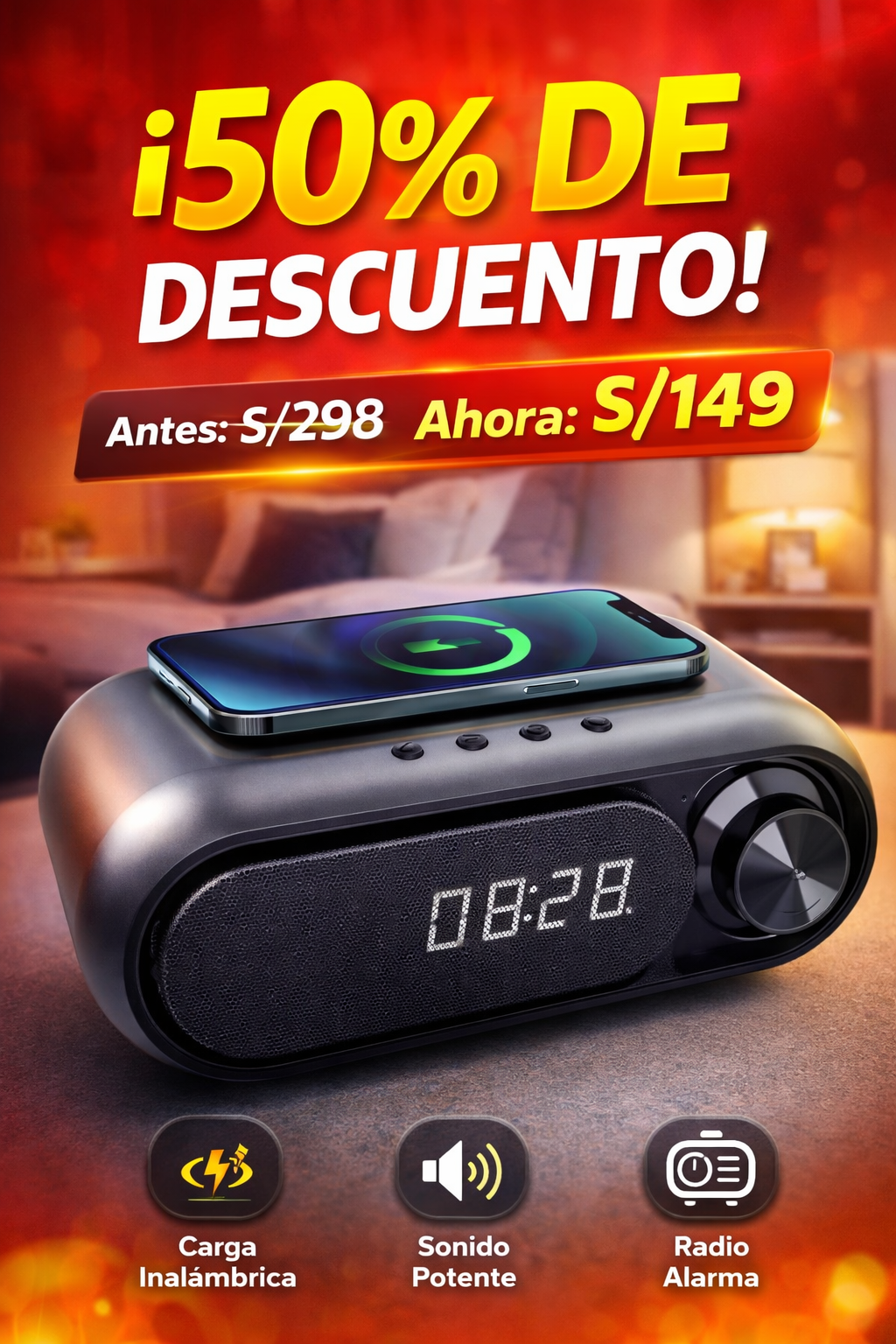 SoundMaster 360: Parlante Inteligente con Carga Inalámbrica