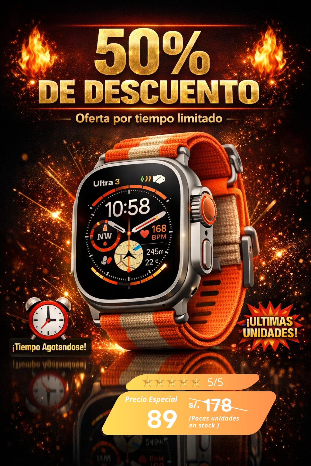 Ultra X3 Smartwatch Pro | Llamadas | 7 Días de Batería