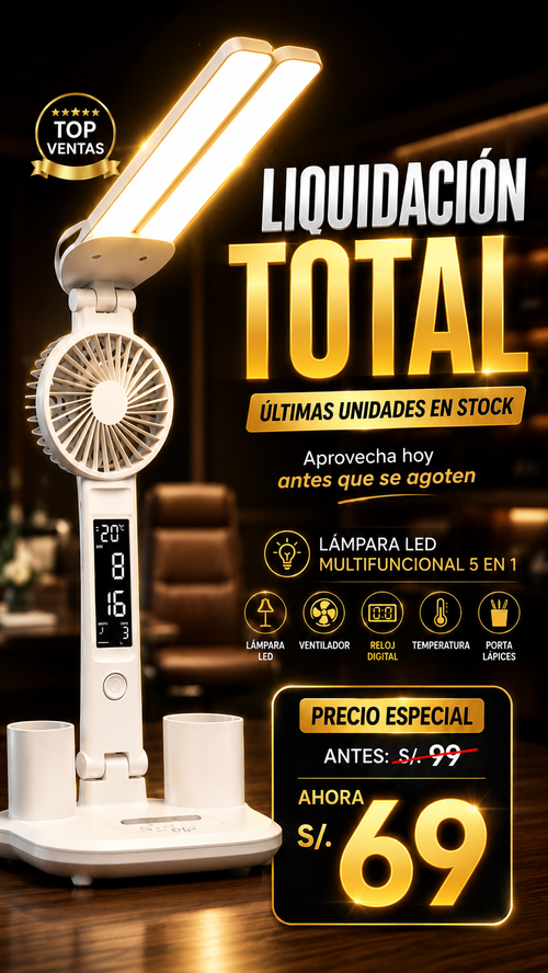 Lámpara LED FlexiGlow™ 5 en 1 – Inalámbrica y Multifuncional